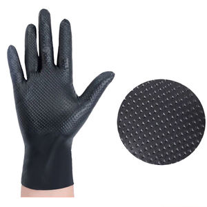 Éxito de Ventas Guantes de Nitrilo Puro Desechables de 8 g para Uso Industrial Pesado, Limpieza y Mecánica, Color Negro con Textura de Diamante - Product Image 1