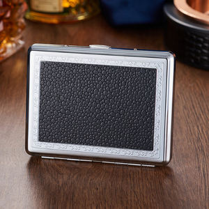 EA598 Étui à cigarettes de luxe en métal 20 boîtes en <span class=keywords><strong>cuir</strong></span> étui à cigarettes portable à la mode étui à tabac personnalisé vintage - Product Image 5