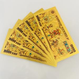 بطاقة تذكارية يابانية أنمي كيندن لوفي قابلة للجمع، مجموعة أوراق نقدية تذكارية مطلية بالذهب عيار 24 قيراط بقيمة 10,000 ين ياباني - Product Image 3