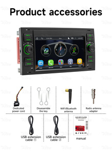 BQCC 7 Pollici Mp5 Wireless Carplay Android Schermo Auto Carplay Mirrorlink BT FM RDS Stereo Multimediale per Auto per <span class=keywords><strong>Ford</strong></span> <span class=keywords><strong>Transit</strong></span> 2006-2011 - Product Image 6