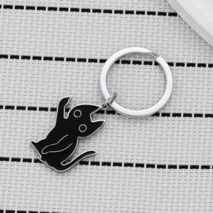 Llavero de Acero Inoxidable con Colgante de Gato Negro con el Dedo Medio, Diseño Divertido de Gatito Disobediente, Gran Venta - Product Image 3