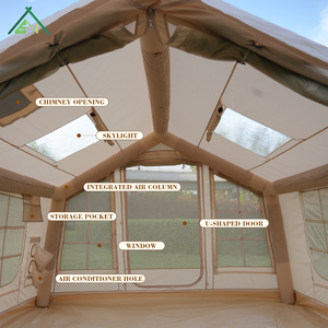 Tente de camping gonflable Hunter 8 m² pour 2-3 personnes, quatre saisons, imperméable, portable, type cabane, une chambre, un salon, pour l'hiver - Product Image 6