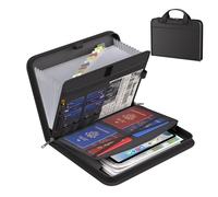 Classeur extensible transparent à 13 pochettes, classeur accordéon ignifuge avec poignée