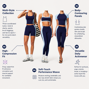 Conjunto de Yoga con Sujetador Deportivo de Espalda Abierta y Logotipo Frontal, Pantalones Cortos de Spandex y Camiseta sin Mangas - Ropa Deportiva que Absorbe el Sudor - Product Image 4
