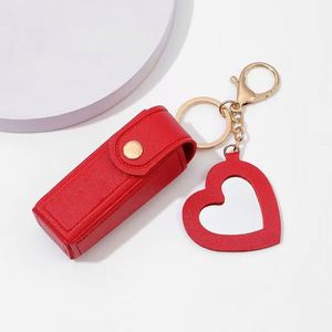 Portable Lipstick & Lip Glaze Storage Case with <b>Mirror</b> PU Leather Lipstick Organizer with Snap Closure Gift for Women - Product Image 2