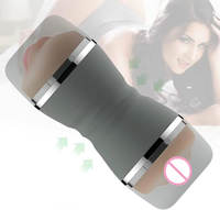 YAQU - Masturbador de Pene de TPE Extra Largo de 21 cm, Doble Extremo, Desmontable para Limpieza, Textura Realista en 3D para Hombre