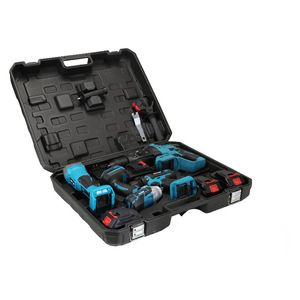 Juego de herramientas: Taladro percutor de iones de litio, amoladora angular, taladro eléctrico y llave, juego de cuatro piezas, 2 baterías universales - Product Image 2