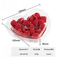 Boîte d'emballage en plastique transparent pour fraises, en PET recyclable, conteneur pour fruits frais, jetable avec couvercle