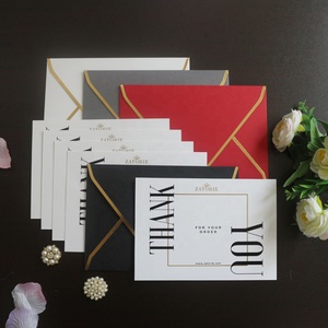 Tarjeta de agradecimiento elegante y barata al por mayor, tarjeta de felicitación personalizada con sobres - Product Image 4