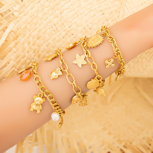 สร้อยข้อมือแฟชั่นชาร์ม ชุบทอง 18K จี้รูปหัวใจหมี ของขวัญสำหรับทุกเพศทุกวัย เครื่องประดับจากเมืองอี้หวู่ - Product Image 2