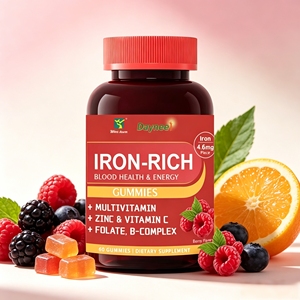 Gummies Riches en Fer avec Multivitamines, Zinc, Vitamine C, Folate, Complexe B, Saveur Baies – Favorisent la Santé Sanguine et l'Énergie – 60 Gummies – Complément Alimentaire - Product Image 1