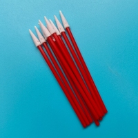 750 Écouvillons rouges en PP sans peluches, mini-écouvillons de précision à pointe en éponge, écouvillons de nettoyage de précision, écouvillons à pointe en mousse acérée pour salle blanche