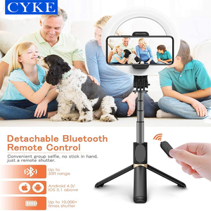 CYKE Q07 Offre Exceptionnelle Lumières Annulaires Selfie 6 Pouces avec <span class=keywords><strong>Trépied</strong></span> Bâton à Selfie Vidéo Lampe Annulaire LED Fonctionnant sur Piles - Product Image 5
