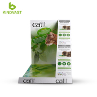 Support de flûte en E ondulé en carton personnalisé pour table de présentation de magasin de vente au détail comptoir de présentation de produits alimentaires pour chats