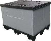 Boîte de rangement empilable pour composants électroniques avec couvercle, bac de manutention en plastique robuste pour usine 1016*1219mm