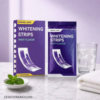 Bandes blanchissantes PAP violettes personnalisées avec logo OEM en gros, avec glycérine et hydroxypropylcellulose