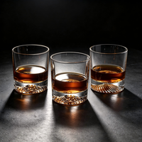 Ensemble de verres à shot avec base lourde en cristal en forme de montagne pour le whisky