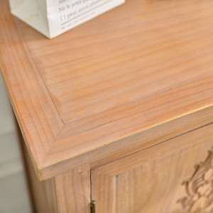 INNOVA Eco-friendly Durable Home Living Room <b>Small</b> Accent Flower Carved Wooden Farmhouse Style <b>Storage</b> <b>Cabinet</b> Hotel Apartment - Product Image 5