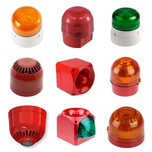 PSS-0094, Serie Onos, Combinación de Baliza y Sirena Roja, IP65, 230V CA, Base de 102 dB, 1m, Electrónico - Product Image 6