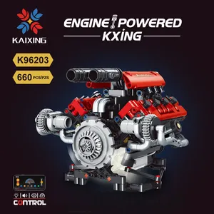 Kaiyu K96203 2025 tecnico motorizzato V8 auto parte modello di <span class=keywords><strong>motore</strong></span> con assemblaggio leggero mattoncini giocattolo regalo per bambini - Product Image 2