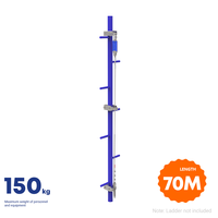 Boucle de connexion rapide verticale en acier inoxydable de type JVW 70M pour système de protection contre les chutes de mât de télécommunication monopôle