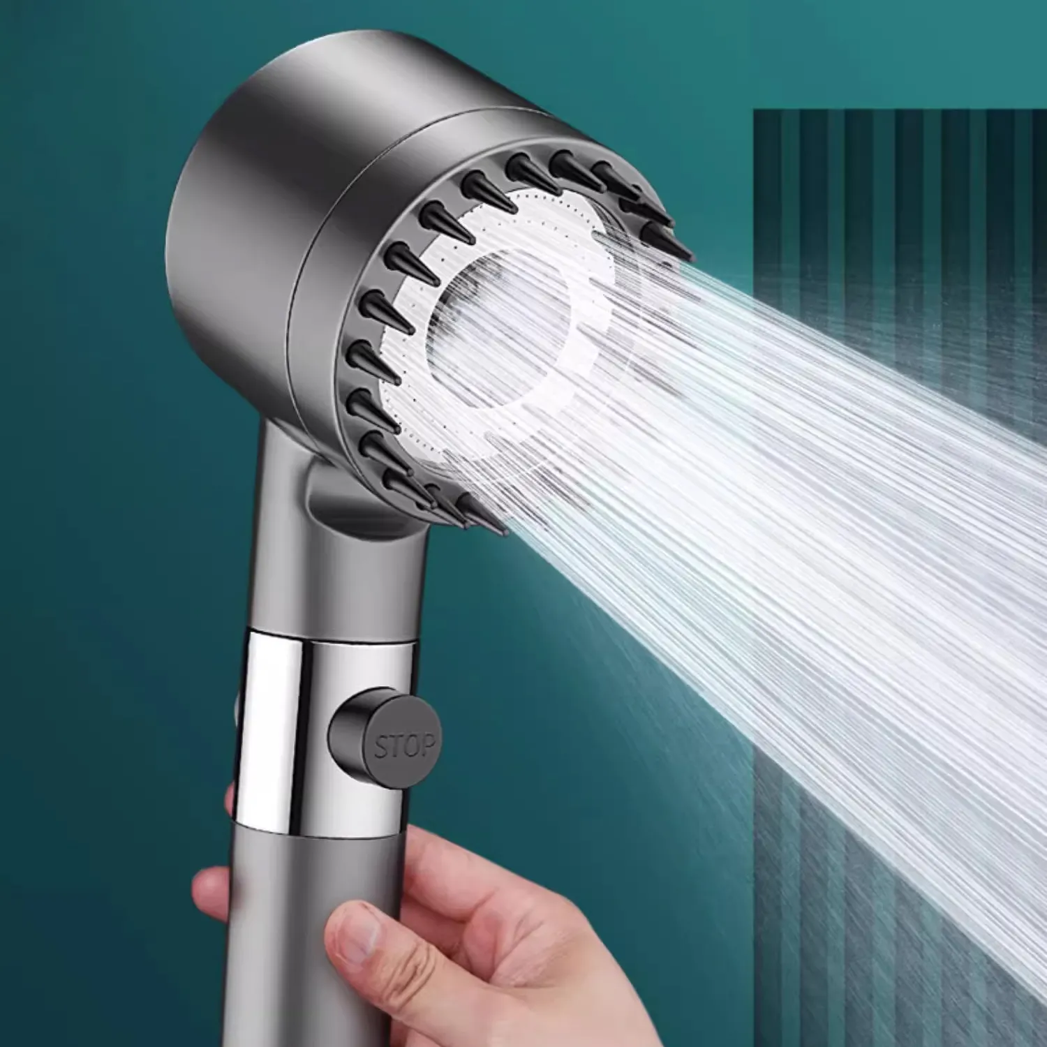 Powerful Pressurized Hand Shower Negative Ion Filter Spray Shower Head Massage Bath Faucet Bathroom 