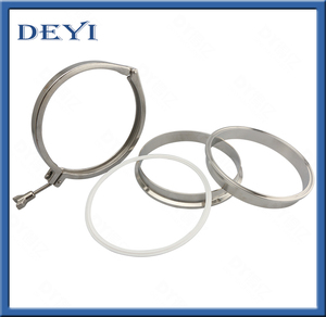 SS316L vệ sinh thép không gỉ Kẹp ferrule hoàn chỉnh thiết lập 1 kẹp + 2 ferrules + 1 Silicone Gasket mịn dầu ứng dụng hàn - Product Image 5