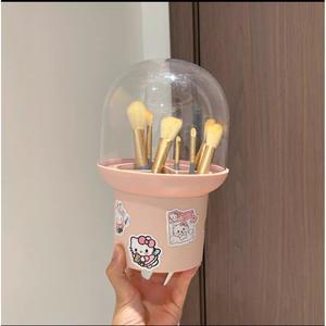 Boîte de rangement pour pinceaux de maquillage Hy-11 avec couvercle en forme de dôme, organisateur de cosmétiques en plastique pour utilisation sur bureau - Product Image 5