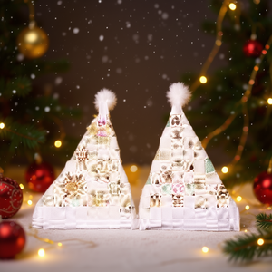 Homeera Christmas Hat Plush Knitted Glitter Print Party Hat For Children Winter Unisex 54-56Cm 20 Packs Each - Product Image 2