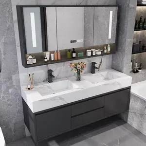 huge double sink luxurious modern bathroom furniture sets high quality bathroom vanity mirror bathroom cabinet