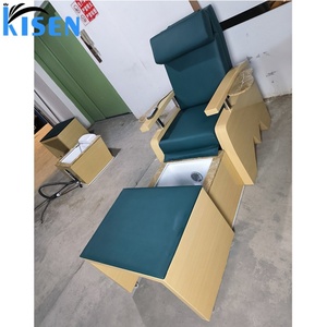 Kisen Factory Wholesale Solid Wooden Custom Leather Plumbing Manicure Pedicure Chair With <b>Back</b> Massage - Product Image 1