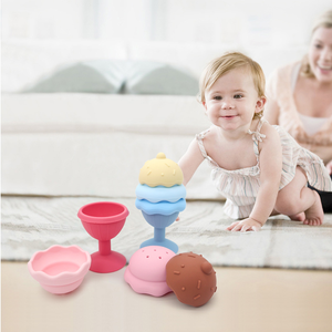 Juguete de baño de silicona para bebés, apto para masticar, apilable, juguetes de <span class=keywords><strong>playa</strong></span> para niños, de grado alimenticio, novedad transfronteriza - Product Image 2