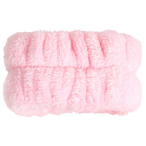 Soft Coral Fleece Sweatband Headband For Women Multi Functional Wristband Hair Tie Keep Warm Exercise Accessory White Pink Blue - Product Image 2