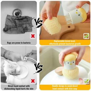 Cepillo de limpieza con forma de huevo de gallina, desmontable, para limpieza de cocina, cepillo de limpieza multiusos para cocina - Product Image 6