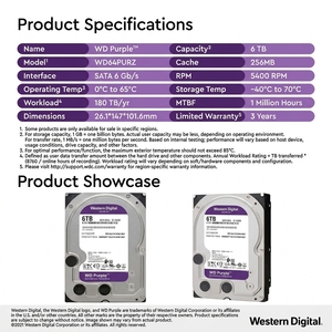 Disco Duro Interno de Seguridad de 6 TB <span class=keywords><strong>WD64PURZ</strong></span> SATA 6 Gb/s, 256 MB de Caché, 5400 RPM, 3.5 Pulgadas, CMR, para Sistemas de Video de Seguridad - Product Image 2