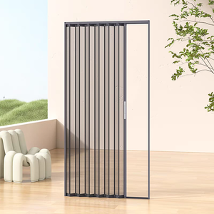 Hojas modernas de malla de puerta de pantalla plegable de acero inoxidable para Prevención y ventilación de insectos - Product Image 1