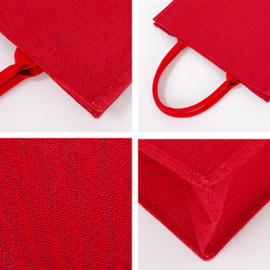 Bolsa de Yute Ecológica al por Mayor, Roja, con Logotipo Personalizado, Reutilizable, para Compras en Supermercados, Regalo para Minoristas, Bolso de Mano para Mujer - Product Image 5