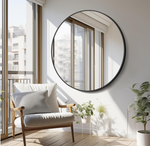 Tùy Chỉnh Vàng Đen Vòng Tròn Trang Trí Phòng Tắm Tường Gương Hiện Đại Cổ Lớn Treo Miroir Spiegel Đơn Giản Nhôm Gương - Product Image 5