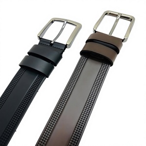 Ceinture carrée en cuir de vache véritable avec boucle en acier, style vintage, longueur personnalisable, robuste, haute qualité, imperméable, écologique, design 3D - Product Image 4