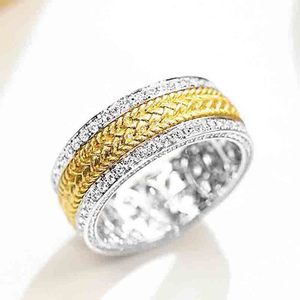 Anello Minimalista Bicolore per Donne, Gioiello da Dito Elegante e alla Moda - Product Image 2