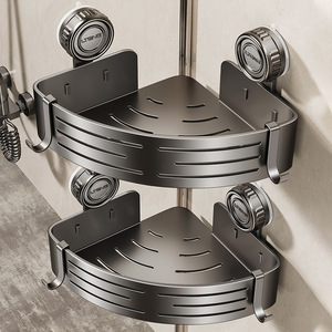 Lteng Triangular Shelf 3 Tier Suction Mounted Corner Bathroom Storage Rack - Product Image 2