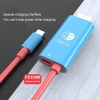 Câble USB-C vers HDMI 2M plaqué or en PVC, compatible OEM/ODM, avec adaptateur secteur PD 4K 30Hz pour moniteur et commutateur de type