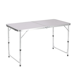 Tavolo da Campeggio Pieghevole Portatile 120x60cm, Altezza Regolabile, in MDF e Alluminio, Stile Valigia, per Picnic e Barbecue all'Aperto - Product Image 1