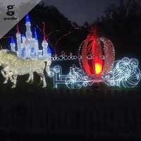 Luz Decorativa LED con Motivo de Carruaje de Caballos para Exteriores, para Decoración Navideña de Plazas