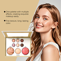 Palette de maquillage complète tout-en-un AMZ Gilded, polyvalente, avec fards à paupières, contour, blush, illuminateur et correcteur pour les yeux
