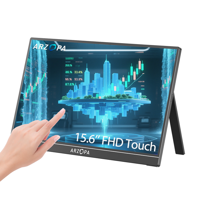 Best Arzopa A1T 15.6 Inch HDR IPS 300 Brightness Touchscreen Portable Display USB C Monitor for Laptop