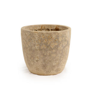 Ceramic Glazed Flower Pot Planter <b>Set</b> Travertine-Like Honeycomb Texture Eco-Friendly Beige Design for Indoor/Outdoor Garden Home - Product Image 1