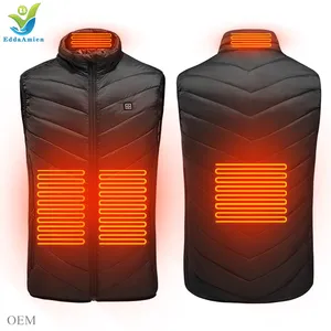 Multifunctional warm usb electrical sleeveless battery heated gilet 9 heating zones vest mens winter