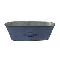 Oval BENTUK bulat Pot bunga buram penanam galvanis rumah pertanian ember timah logam wadah tanaman sedang
