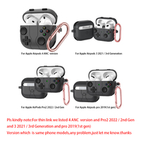 Étui pour écouteurs Apple Airpods 5 / 4 ANC / 3 2 Pro Version en silicone souple avec crochet, motif de console de jeu créative, dessin animé 3D
